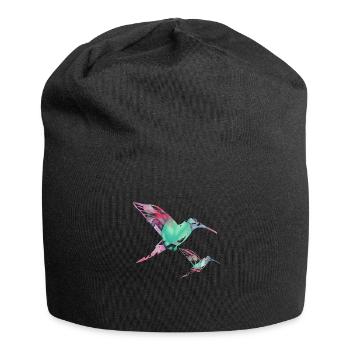 colibri, graffiti, peinture, fleurs, oiseau, peinture, - Bonnet en jersey - noir - Devant