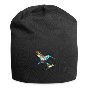 colibri, graffiti, peinture, oiseau, peinture, - Bonnet en jersey - noir - Devant