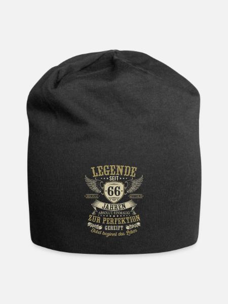 66 Geburtstag Legende Geburtstagsspruch 66 Jahre - Jersey-Beanie - Schwarz