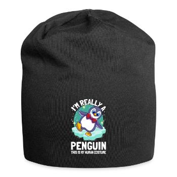 Pingouins Je suis vraiment un pingouin Mignon Pingouin - Bonnet en jersey - noir - Devant