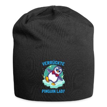 Pinguine Verrückte Pinguin Lady Süßer Pinguin - Jersey-Beanie - Schwarz - Vorne