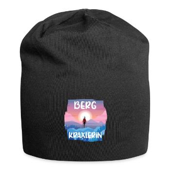 Wandern Watzmann Herz Bergkraxlerin Alpenherz Girl - Jersey-Beanie - Schwarz - Vorne