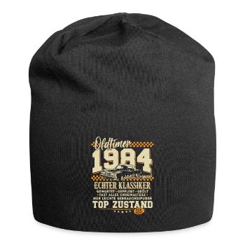 Oldtimer Baujahr 1984 Jahrgang Geburtstag Geschenk - Jersey-Beanie - Schwarz - Vorne
