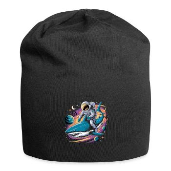 Cosmic Shark And Spaceman - Jersey Beanie - black - Front
