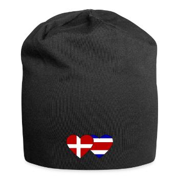 Denmark Costa Rica Flag Heart - Jersey Beanie - black - Front