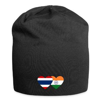 Thailand India Flag Heart - Jersey Beanie - black - Front
