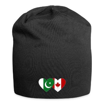 Pakistan Canada flag heart - Jersey Beanie - black - Front