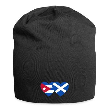 Kuba Schottland Flagge Herz - Jersey-Beanie - Schwarz - Vorne