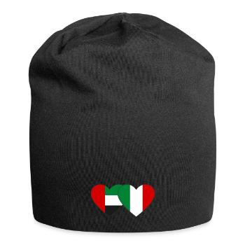 Vereinigte Arabische Emirate Italien Flagge Herz - Jersey-Beanie - Schwarz - Vorne