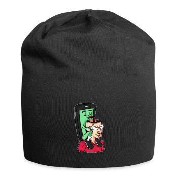 Mobile phone smartphone phone addiction control motive - Jersey Beanie - black - Front