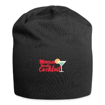Cocktail Maman a besoin d’un cocktail - Bonnet en jersey - noir - Devant