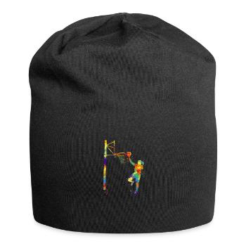 Motif de sport d'équipe de basket- joueur de basket- - Bonnet en jersey - noir - Devant
