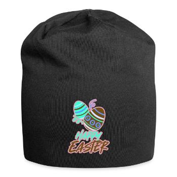 Pâques Lapin de Pâques Oeufs de Pâques Joyeuses Pâques - Bonnet en jersey - noir - Devant