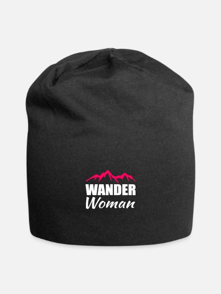 Wander Woman Wandern - Jersey-Beanie - Schwarz