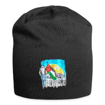 Palestine Free Freedom Free Gaza - Jersey Beanie - black - Front