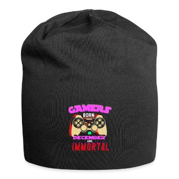 gamer geschenkidee zocker spieler geschenk - Jersey-Beanie - Schwarz - Vorne