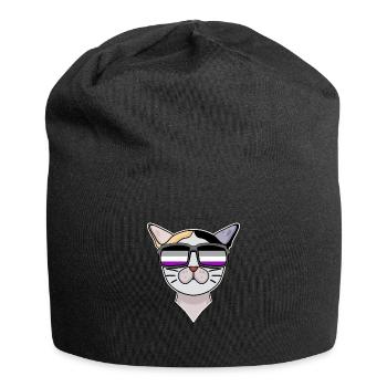 Asexuel Lgbt Japonais Bobtail Cat Asexualité - Bonnet en jersey - noir - Devant