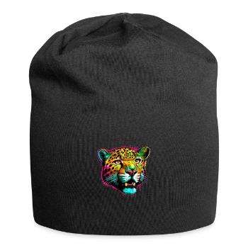 Rainbow Color Splash Leopard Par Jaguar - Jersey Beanie - black - Front