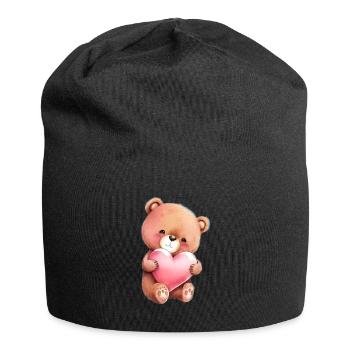 Teddy Bear Cuddly Toy Toy Sleep T-shirt - Jersey Beanie - black - Front