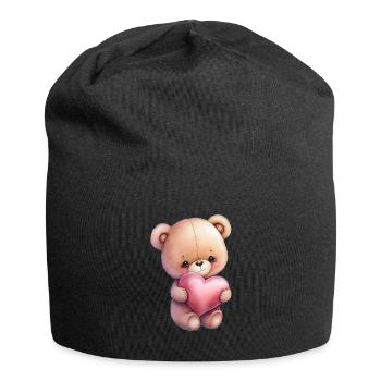 Teddy Bear Cuddly Toy Toy Sleep T-shirt - Jersey Beanie - black - Front