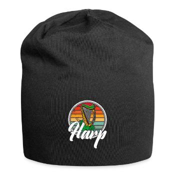 Musikschule Harfe Harfenist Irland Irisch - Jersey-Beanie - Schwarz - Vorne