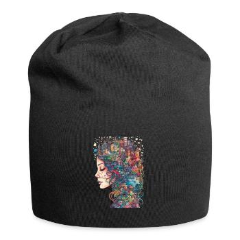 Surrealistisches Kunstwerk Aquarell - Jersey-Beanie - Schwarz - Vorne