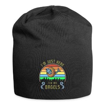 Israel Gericht Koscher Lachs auf Bagel Spruch - Jersey-Beanie - Schwarz - Vorne