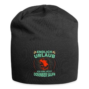 Saufen Trinken Biertrinker Dosenbier Wettsaufen - Jersey-Beanie - Schwarz - Vorne