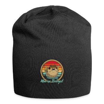 Kugelfisch Fisch Ozean Meer Ballonfisch Tier - Jersey-Beanie - Schwarz - Vorne