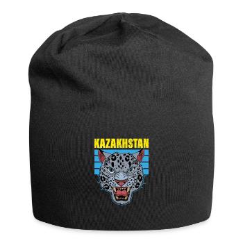 Republik Kasachstan Asien Schneeleopard - Jersey-Beanie - Schwarz - Vorne