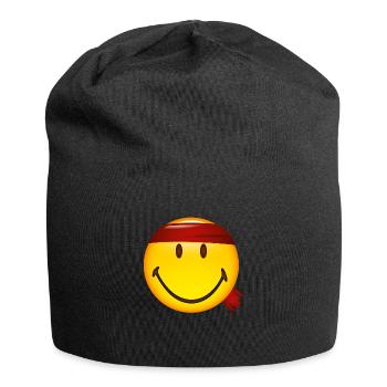 Smiley Glossy Fighter - Jersey-Beanie - Schwarz - Vorne