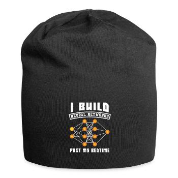 I Build Neural Networks Past My Bedtime - Jersey-Beanie - Schwarz - Vorne