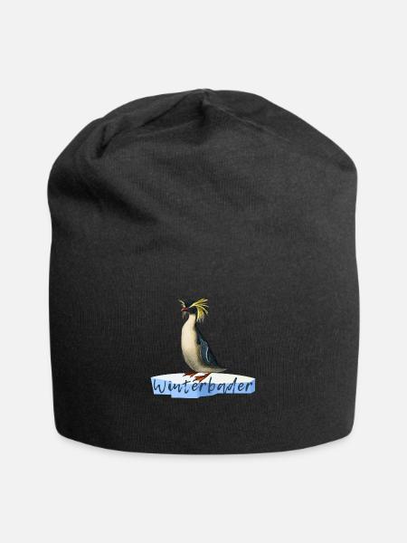 winterbader eisbader winter pinguin winterbaden - Jersey-Beanie - Schwarz
