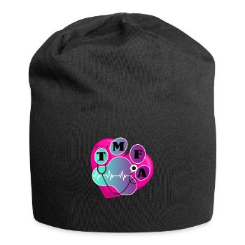 tmfa legend animal veterinary practice heart for paw - Jersey Beanie - black - Front