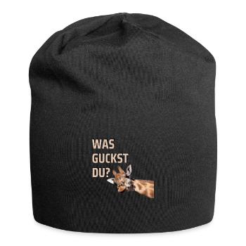 WAS GUCKST DU? - Jersey-Beanie - Schwarz - Vorne