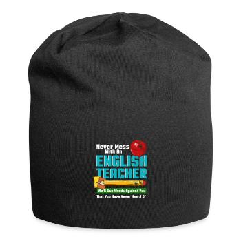 Never Mess With An English Teacher - Jersey-Beanie - Schwarz - Vorne