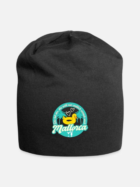 Auf Mallorca mit Freunden feiern - Jersey-Beanie - Schwarz