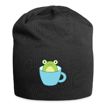 Frog in the cup - Jersey Beanie - black - Front