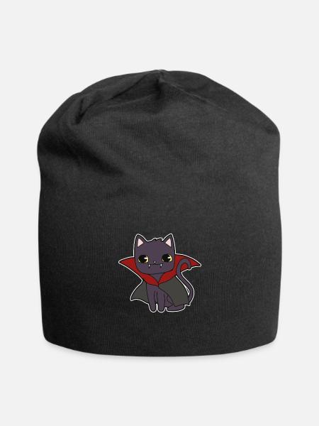 Katze Vampir - Jersey-Beanie - Schwarz