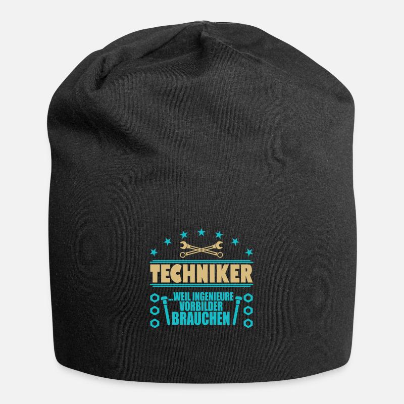 Techniker Schule Abschluss Fortbildung Ingenieur - Jersey-Beanie - Schwarz