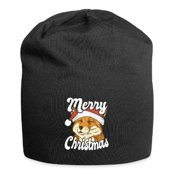 Merry Christmas Christmas Fox - Jersey Beanie - black - Front