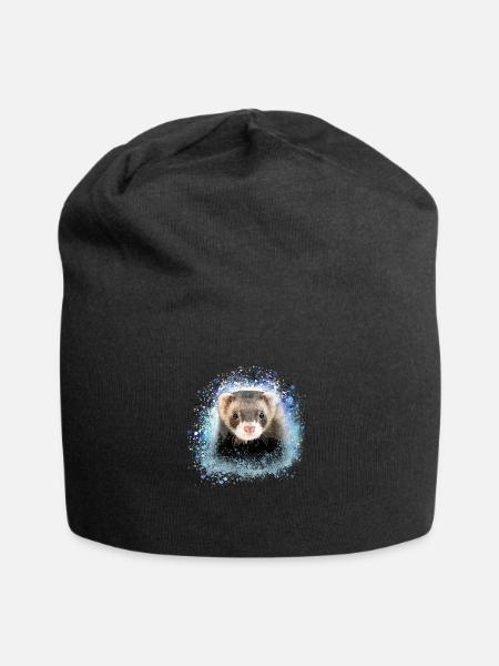 frettchen,blau,graffiti,iltis - Jersey-Beanie - Schwarz