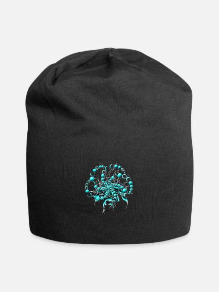 Psychedelisch, Auge, türkis - Jersey-Beanie - Schwarz