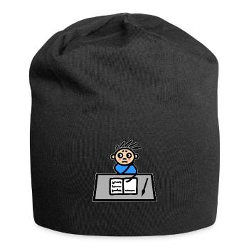 Junge Schreibtisch - Lernen Schule Hausaufgaben - Jersey-Beanie - Schwarz - Vorne