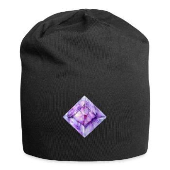 Aquarell Kristall - Jersey-Beanie - Schwarz - Vorne