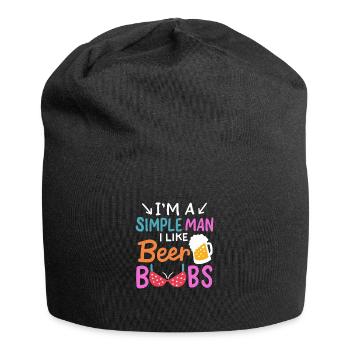 Beer And Boobs - Jersey-Beanie - Schwarz - Vorne
