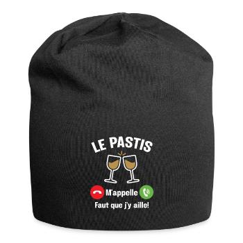 Le pastis m'appelle - Cadeau humour apéro alcool - Bonnet en jersey - noir - Devant