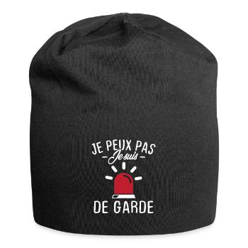 Je peux pas je suis de garde - Bonnet en jersey - noir - Devant
