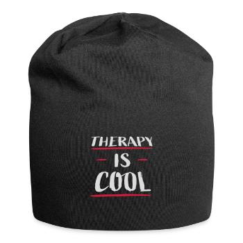 therapy is cool Quote - Jersey Beanie - black - Front