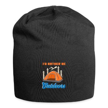 I'd Rather Be Outdoors - Jersey-Beanie - Schwarz - Vorne